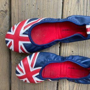 Union Jack Butterfly Twist Foldable Flats